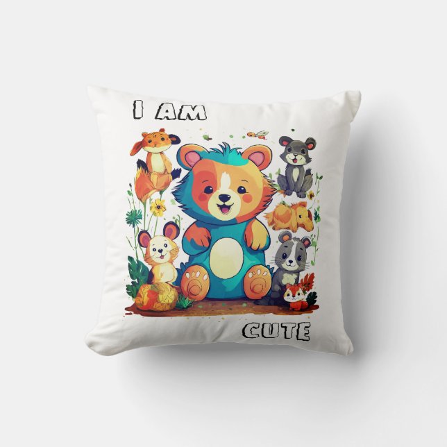 Cute Animal tecknad ny är söt Kudde (Framsida)