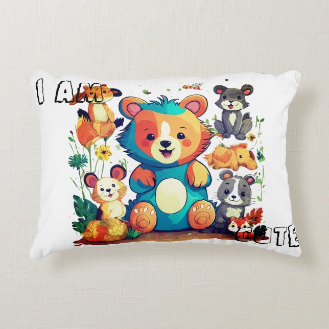 Cute Animal tecknad ny är söt Prydnadskudde (Framsidan)