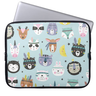 Cute Animal Tribal: Boho Mönster Laptop Fodral