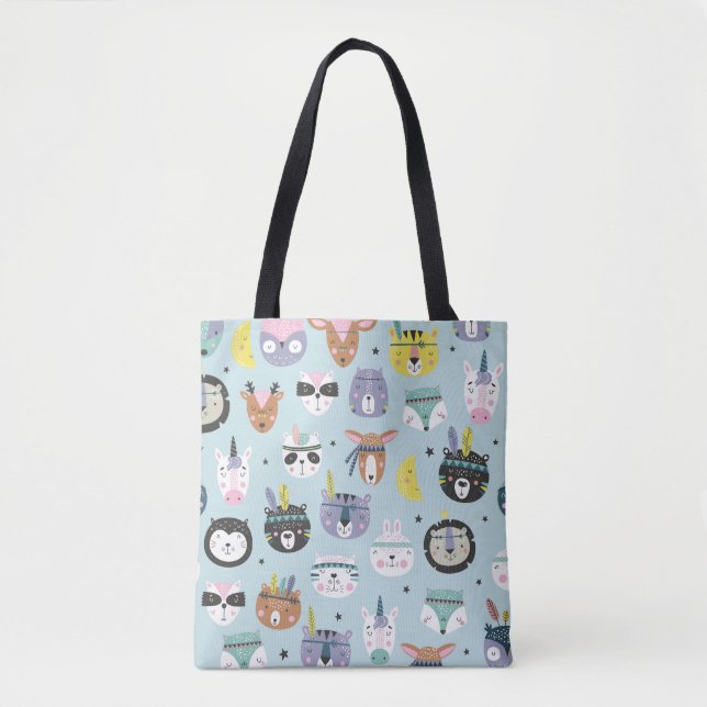 Cute Animal Tribal: Boho Mönster Tygkasse (Framsida)