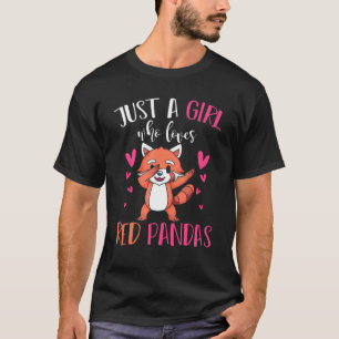 Cute Animal Women Flickor Kids Panda Bear Red Pand T Shirt