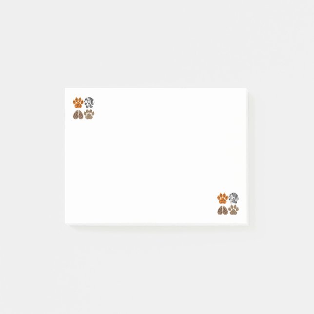 Cute Animals Animal Print Design Adorable Wildlife Post-it Block (Framsida)