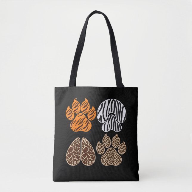 Cute Animals Animal Print Design Adorable Wildlife Tygkasse (Framsida)