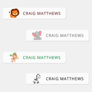 Cute Animals Anpassningsbar Personlig Namn Clothin Klistermärke