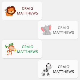 Cute Animals Anpassningsbar Personlig Namn Clothin Klistermärke