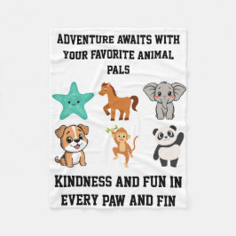 Cute animals blanket for kids fleecefilt
