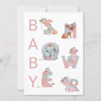 *~* Cute Animals Brev Baby Shower-inbjudan