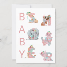 *~* Cute Animals Brev Baby Shower-inbjudan Inbjudningar