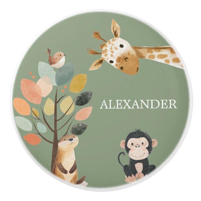 Cute Animals Ceramic Knob Knopp (Framsidan)