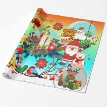 Cute Animals Färgfull julinsvällning Papper