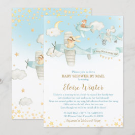Cute Animals flygplan Flygplan Baby Shower med pos Inbjudningar