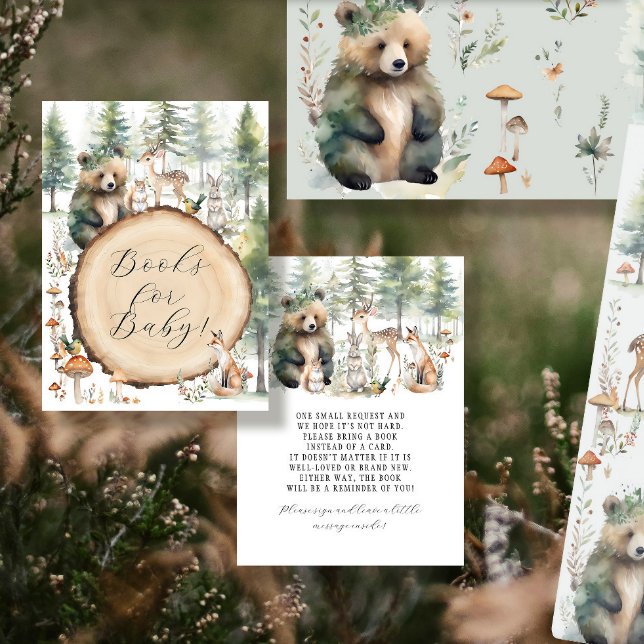 Cute Animals Forest Woodland Bear Bokar för Baby Tilläggskort (Skapare uppladdad)