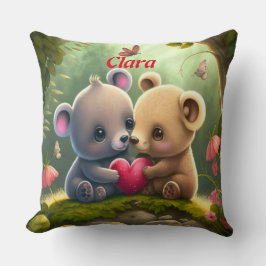 Cute animals i kärlek dekorativ kudde