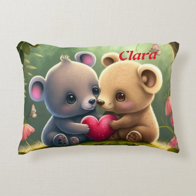 Cute animals i kärlek prydnadskudde (Framsidan)