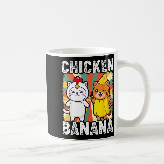 Cute Animals In Chicken And Banana Costumes Kawaii Kaffemugg (Höger)