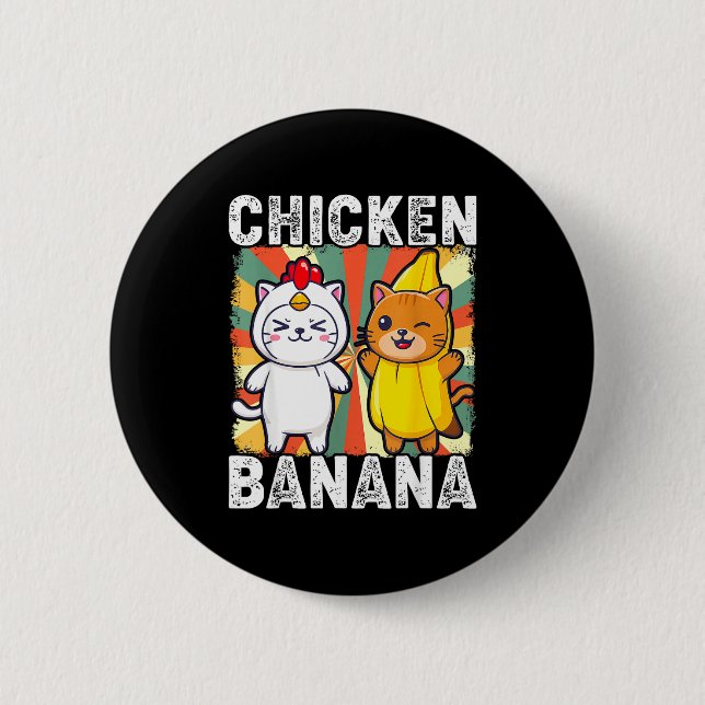 Cute Animals In Chicken And Banana Costumes Kawaii Knapp (Framsida)