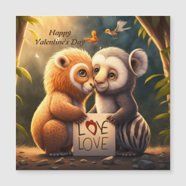 Cute animals in kärlek card (Framsida)