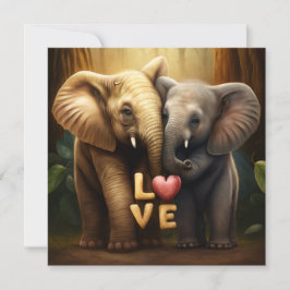 Cute animals in kärlek card