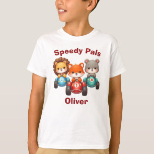 Cute Animals in Tävling Cars - Speedy Pals T Shirt