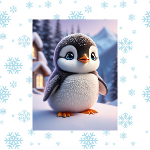 Cute animals, inter, Penguin, Postcross Vykort