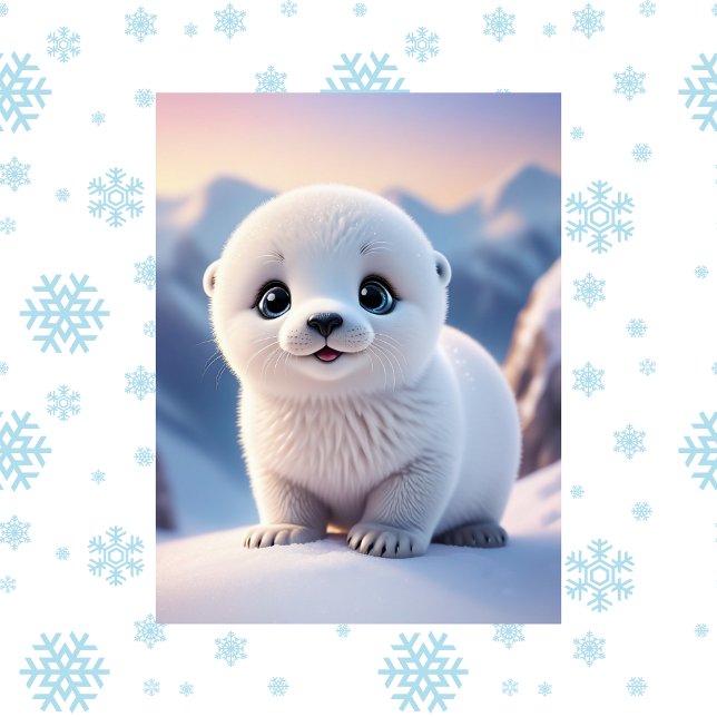 Cute animals, inter, Seal, Postcross Vykort (Skapare uppladdad)