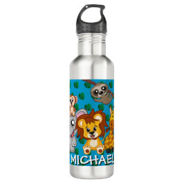 Cute Animals jungle Blue Tecknad Zoo Safari Namn