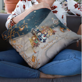 Cute Animals, Kids jul Blue Kudde