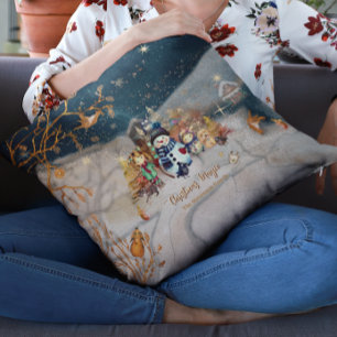 Cute Animals, Kids jul Blue Kudde