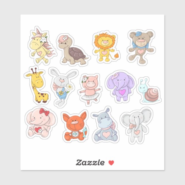 Cute Animals Klistermärken (Ark)