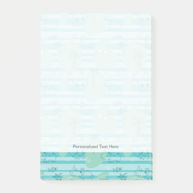 Cute animals leker med vatten 1 post-it block (Framsida)