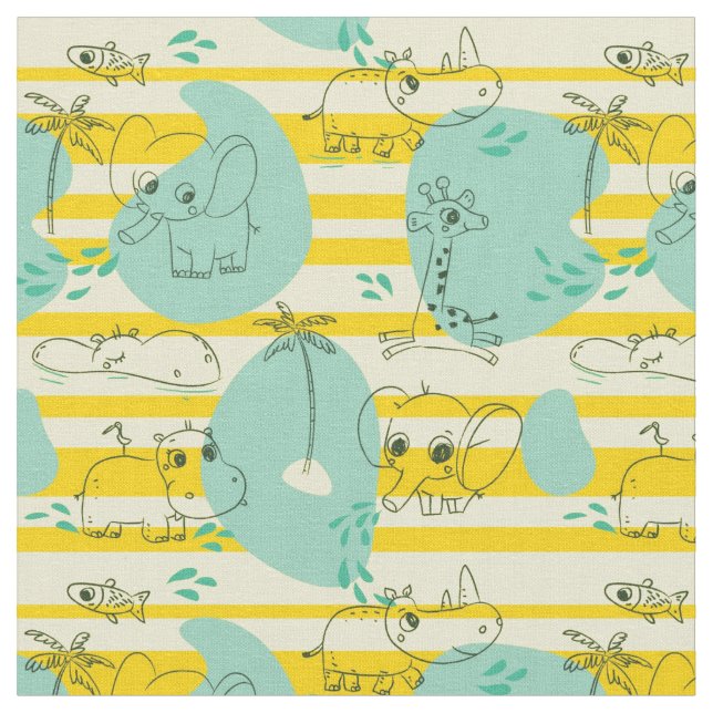 Cute animals leker med vatten 2 tyg (Närbild)