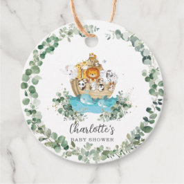 Cute Animals Noahs Ark Greenery Birthday Baby Gåvor Etiketter