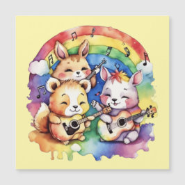 Cute animals som spelar musik i regnbågen