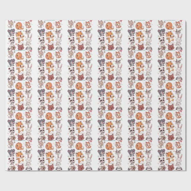  Cute Animals Sticker Sheet Adorable CSticker Presentpapper (Platt)