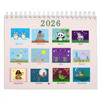 Cute Animals - två sidor Kalender