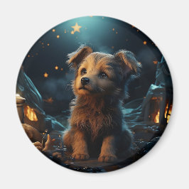 Cute animals under stjärnan himlar magnet