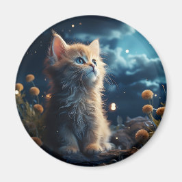 Cute animals under stjärnan himlar magnet