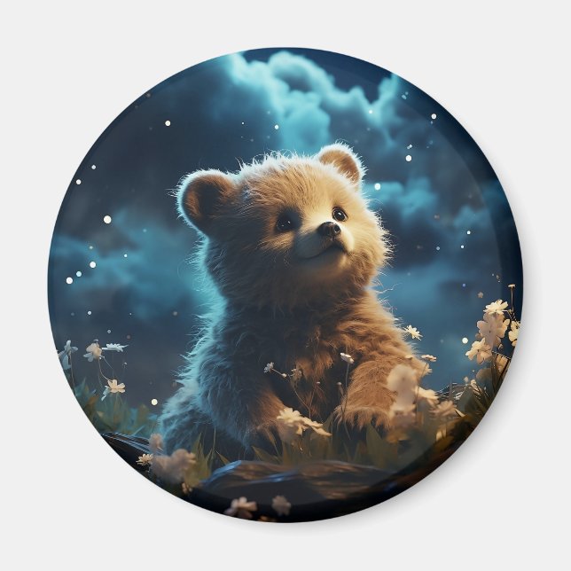 Cute animals under stjärnan himlar magnet (Framsidan)
