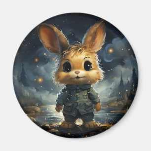 Cute animals under stjärnan himlar magnet