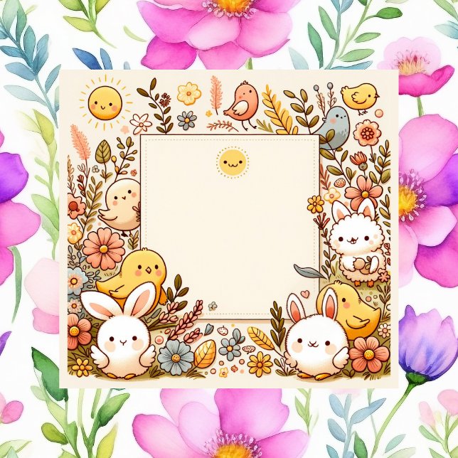 Cute animals, vår, post-it block (Skapare uppladdad)