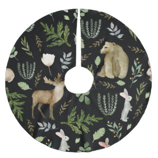 Cute Animals: Watercolor Hand plockade. Julgransmatta Borstad Polyester