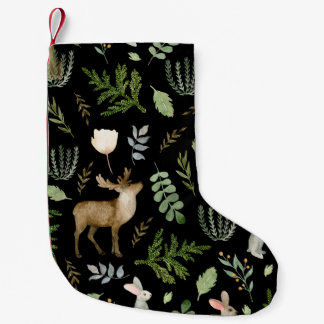Cute Animals: Watercolor Hand plockade. Liten Julstrumpa