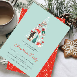 Cute Animals Winter Woodland jul Party Inbjudningar