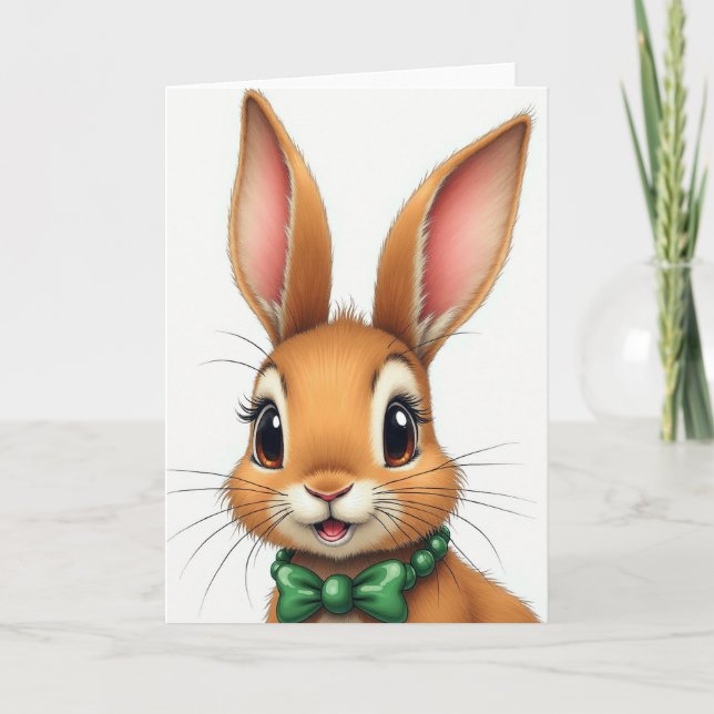 Cute Animated Animal Portrait Card Kort (Framsida)