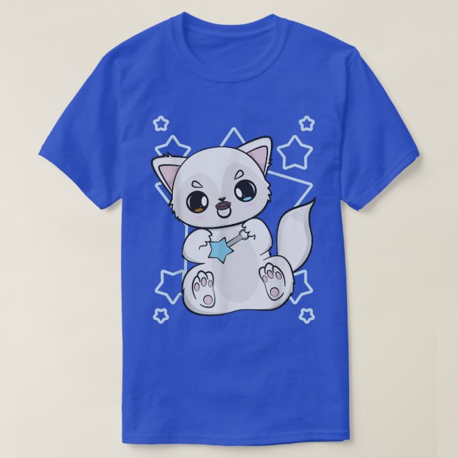 Cute Anime Arctic Fo With Magic Wand For Magicians T Shirt (Design framsida)