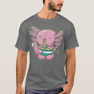 Cute Anime Axolotl Matar Noodle Ramen Soppa T Shirt