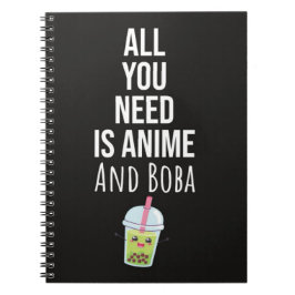 Cute Anime Boba Gifts Bubble Tea Otaku Kawaii Anteckningsbok