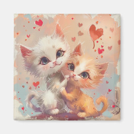 Cute Anime Cats Digital Art Magnet