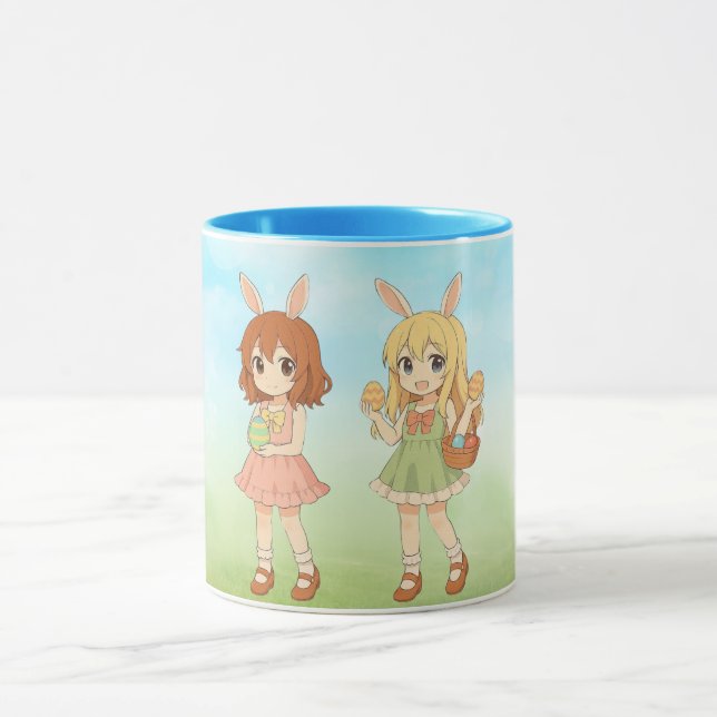 Cute anime Easter bunny girls Mugg (Center)