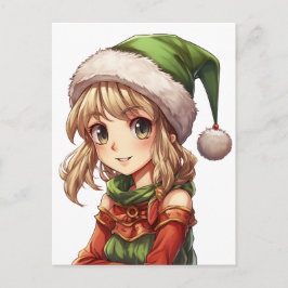 Cute Anime Elf Vykort